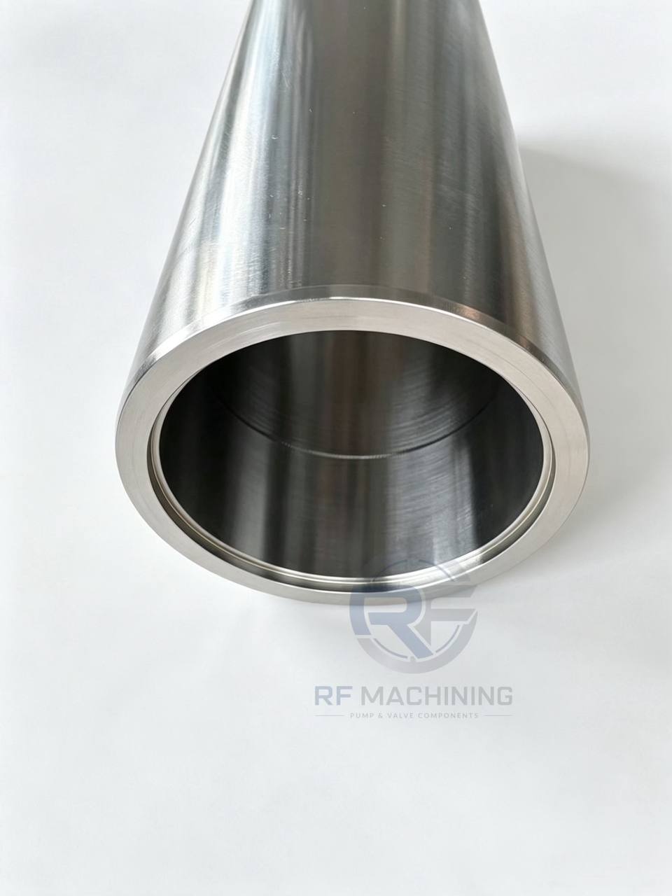 Close-up of pump shaft sleeve bore and machined internal features